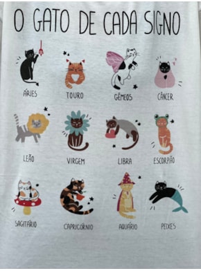 Camiseta Gato de Cada Signo - Off-White