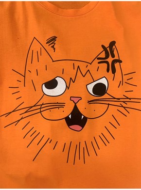Camiseta Gato Doidinho - Laranja