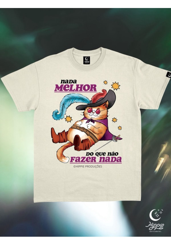 Camiseta Gato fazer nada - Off-White