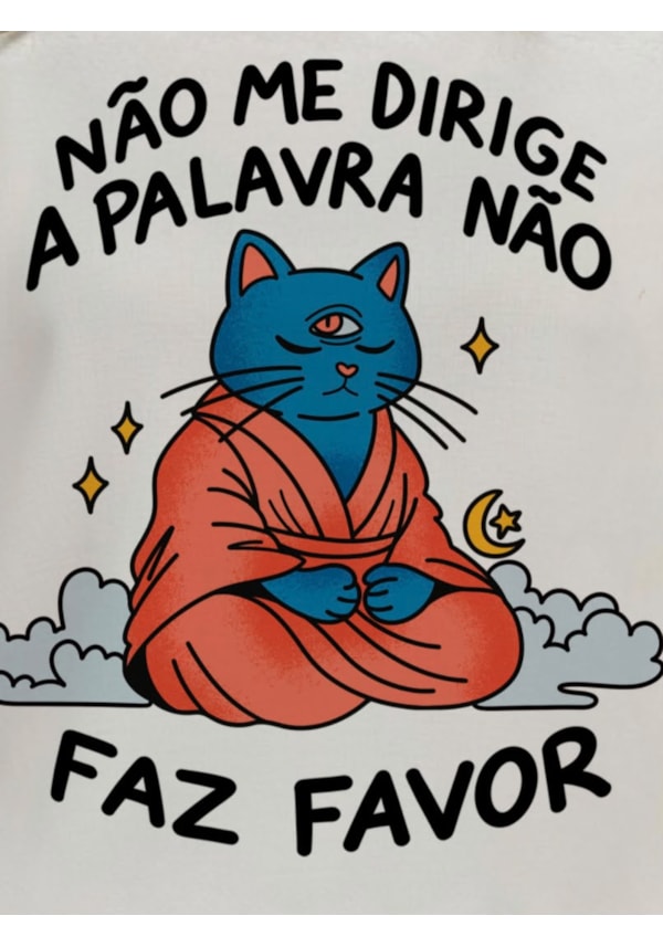 Camiseta Gato guru - Off-White