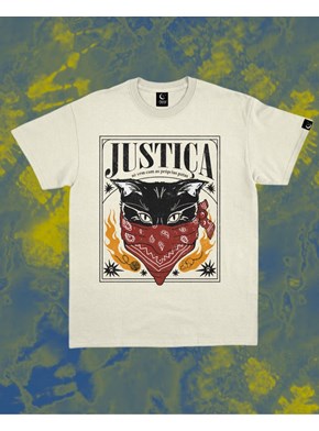 Camiseta Gato Justiceiro - Off-White