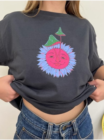 Camiseta Gato Mago - Chumbo - Frente e Verso