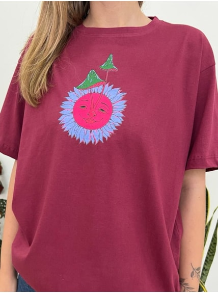 Camiseta Gato Mago - Marsala - Frente e Verso