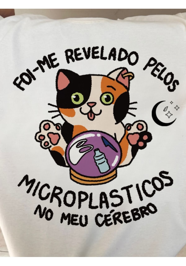 Camiseta Gato Microplástico - Off-White