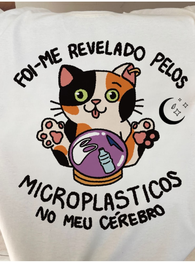 Camiseta Gato Microplástico - Off-White — imagem 2