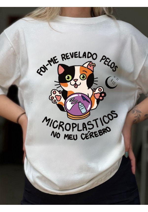 Camiseta Gato Microplástico - Off-White