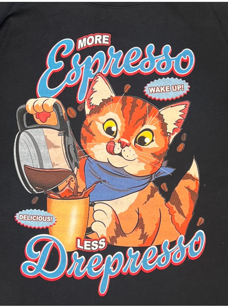 Camiseta Gato more espresso - Preta — imagem 3