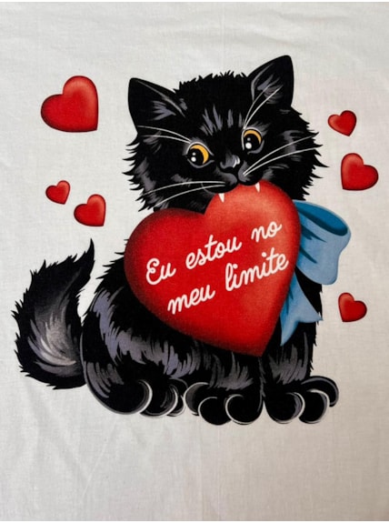 Camiseta Gato no Limite - Off-White