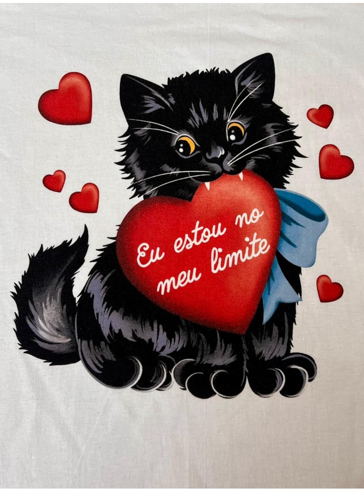 Camiseta Gato no Limite - Off-White — imagem 2