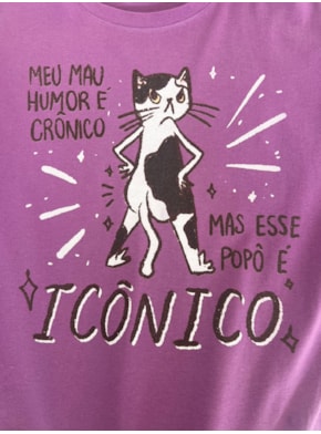 Camiseta Gato Popô Icônico - Lilás Lavanda