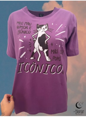 Camiseta Gato Popô Icônico - Lilás Lavanda