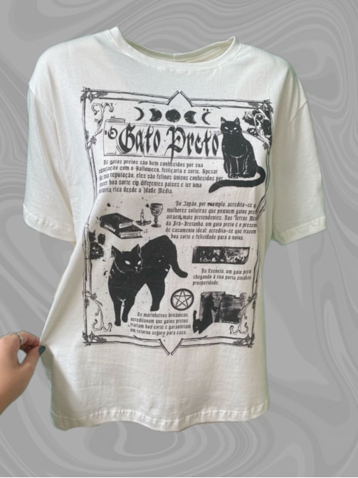 Camiseta Gato Preto - Off-White