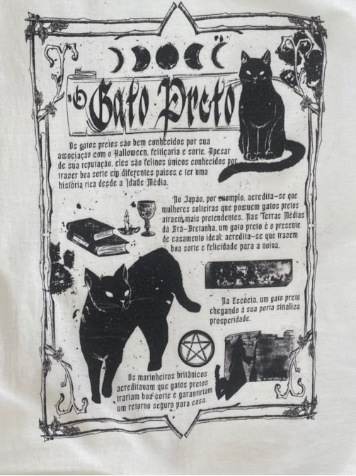 Camiseta Gato Preto - Off-White