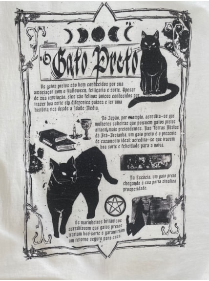 Camiseta Gato Preto - Off-White