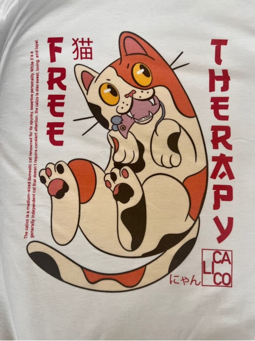 Camiseta Gato Terapêutico - Off-White