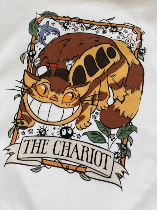 Camiseta Gato Totoro - Off-White