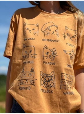 Camiseta Gatos Art - Caramelo