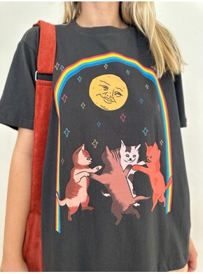 Camiseta Gatos Fest - Chumbo