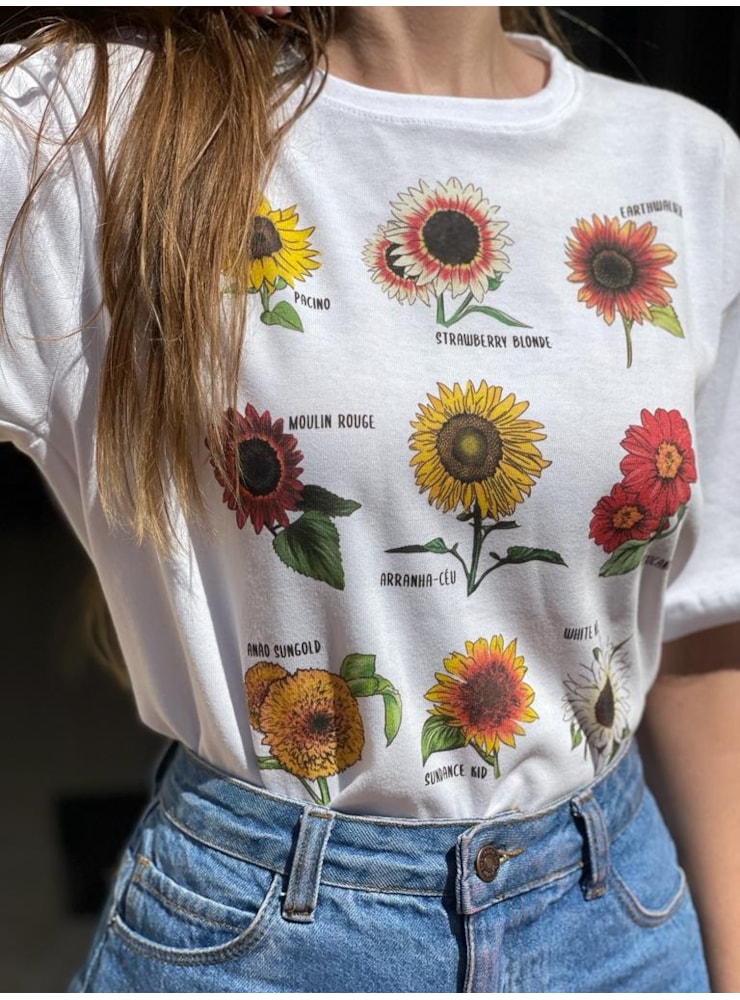 Camiseta Girassóis - Branca — imagem 1