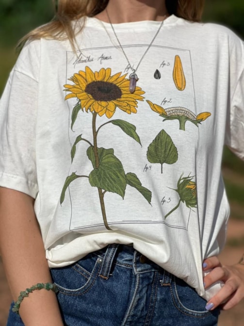 Camiseta Girassol - Off-White