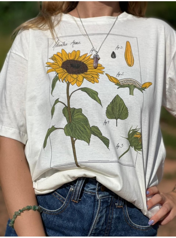 Camiseta Girassol - Off-White — imagem 1