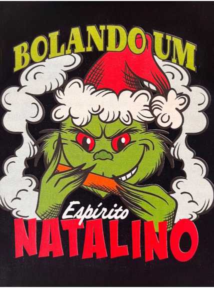 Camiseta Grinch Bolando um Espírito Natalino - Preta