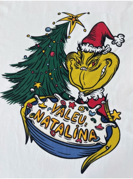 Camiseta Grinch Cereal Natalino - Off-White