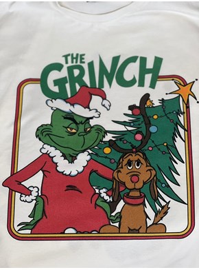 Camiseta Grinch e Max - Off-White