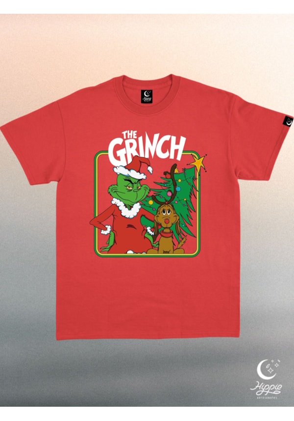 Camiseta Grinch e Max - Vermelha