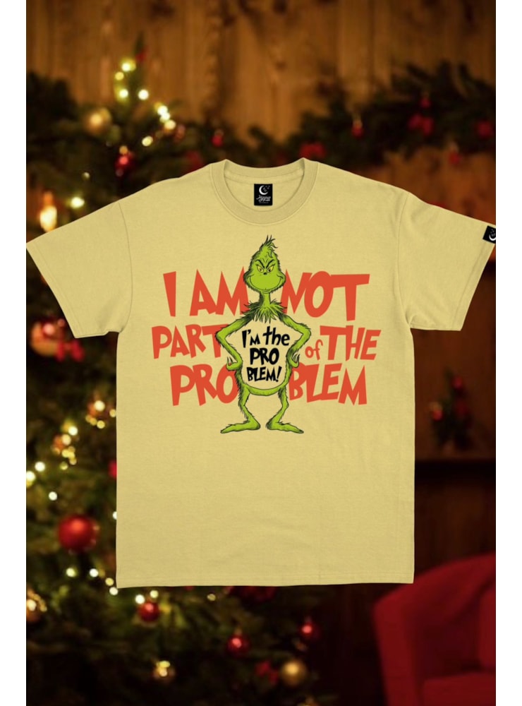 Camiseta Grinch I’m the Problem - Amarela Clara — imagem 1