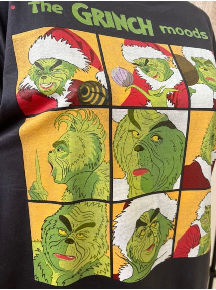 Camiseta Grinch Moods - Chumbo