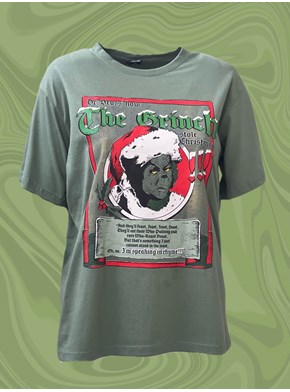 Camiseta Grinch Vintage - Verde Alecrim