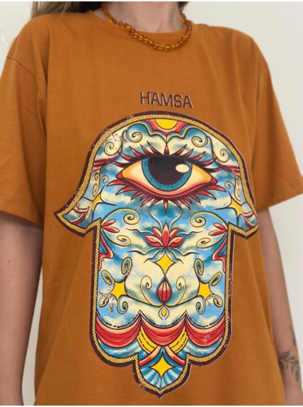 Camiseta Hamsa - Caramelo