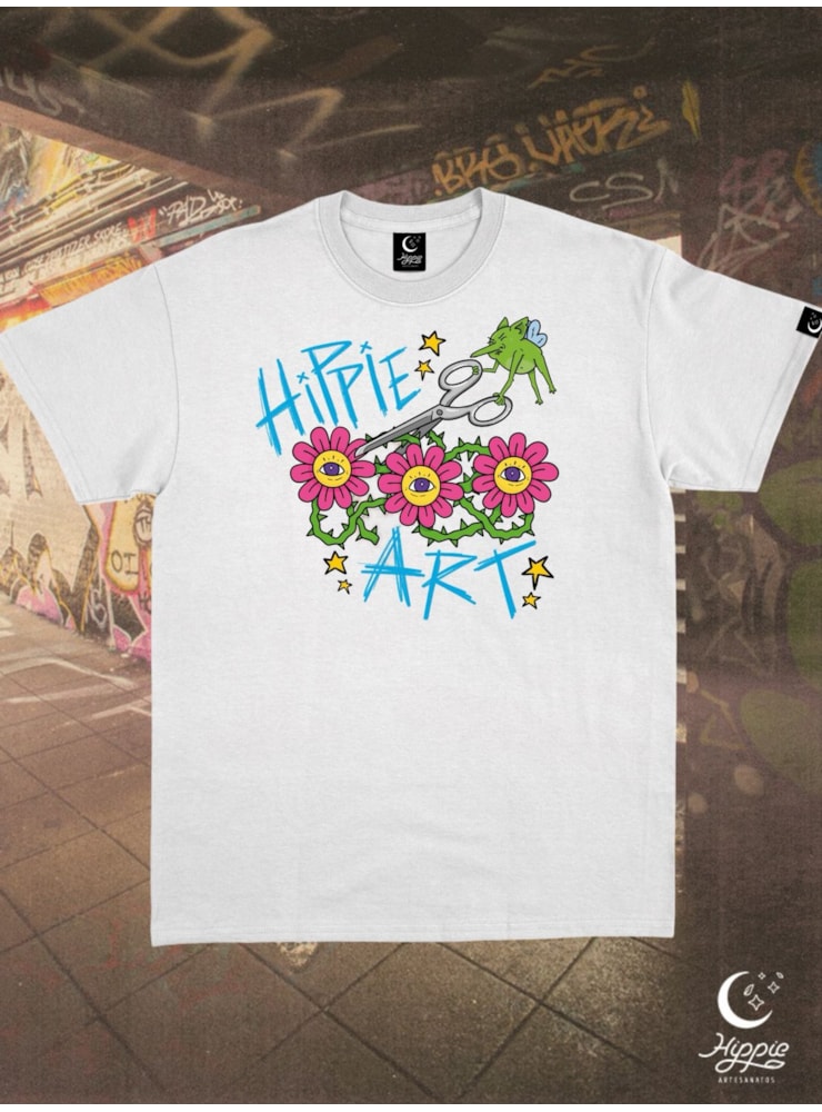 Camiseta Hippie Art - Branca — imagem 1