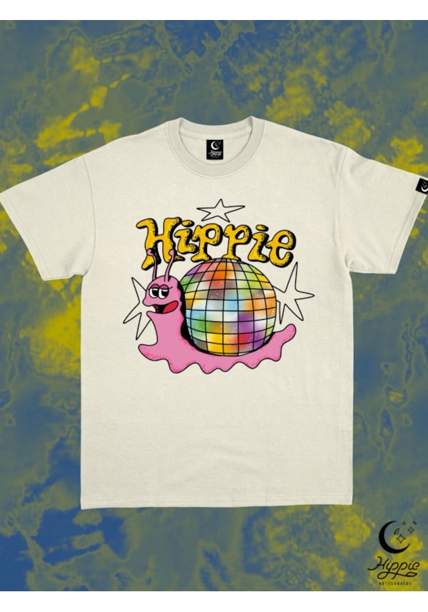 Camiseta Hippie Caracol Disco - Off-White