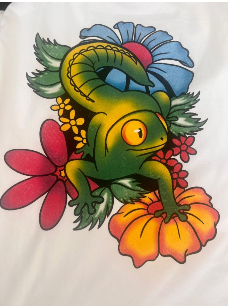 Camiseta Hippie Floral - Off-White - Frente e Verso — imagem 3