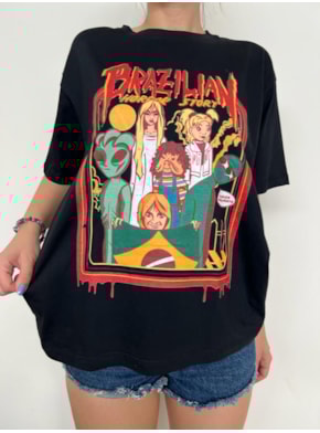 Camiseta Histórias Brasileiras - Preta - Frente e Verso