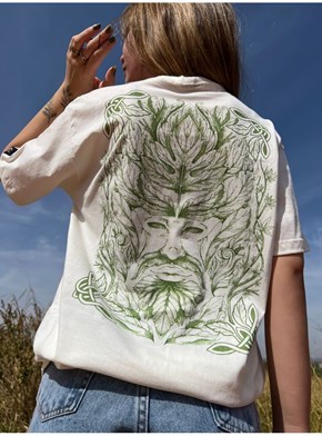Camiseta Homem Verde - Off-White - Frente e Verso