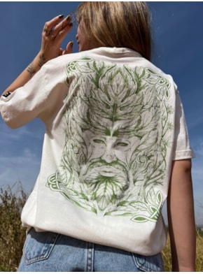 Camiseta Homem Verde - Off-White - Frente e Verso