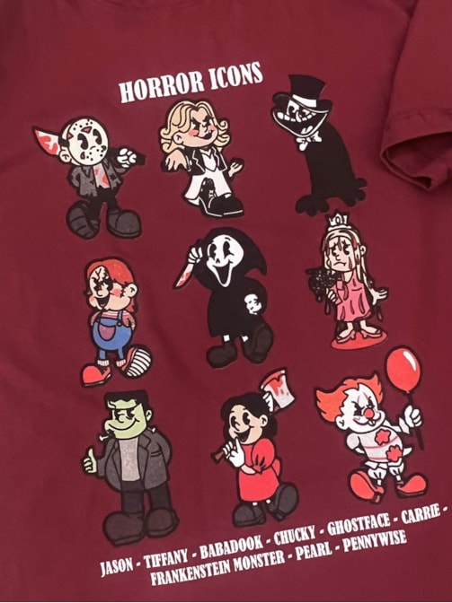 Camiseta Horror Icons - Marsala