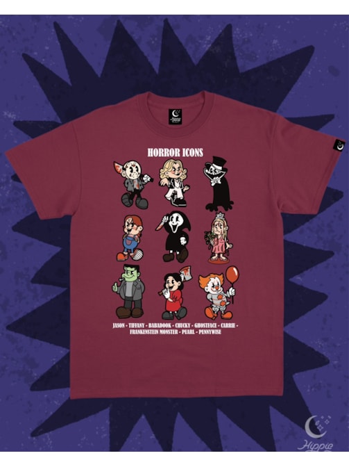 Camiseta Horror Icons - Marsala