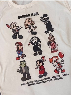 Camiseta Horror Icons - Off-White
