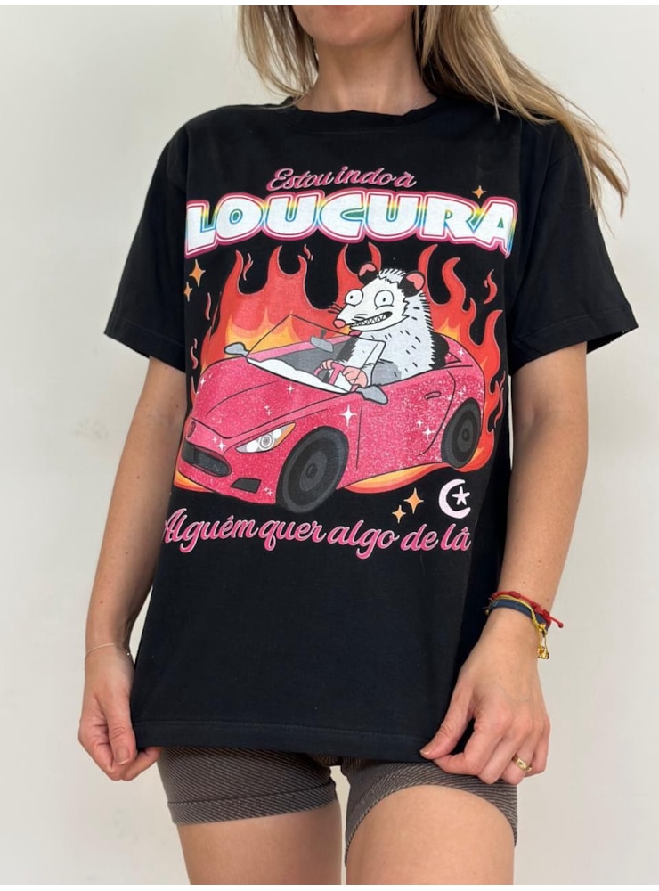 Camiseta Indo à Loucura - Preta — imagem 1