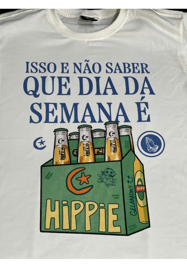 Camiseta Isso e não saber que dia da semana é - Off-White