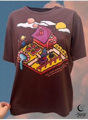 Camiseta Jardim de Bruxa - Marrom