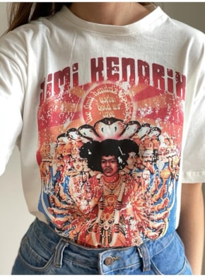 Camiseta Jimi Hendrix - Off-White