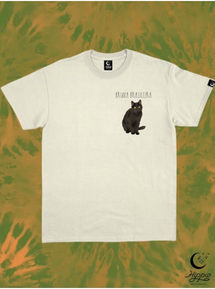 Camiseta Kit Bruxa Brasileira - Releitura - Off-White - Frente e Verso