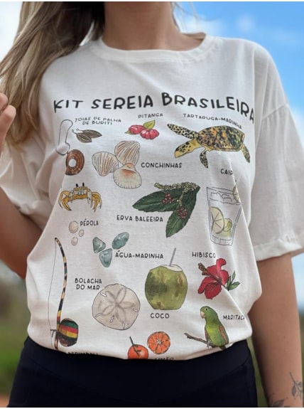 Camiseta Kit Sereia Brasileira - Off-White