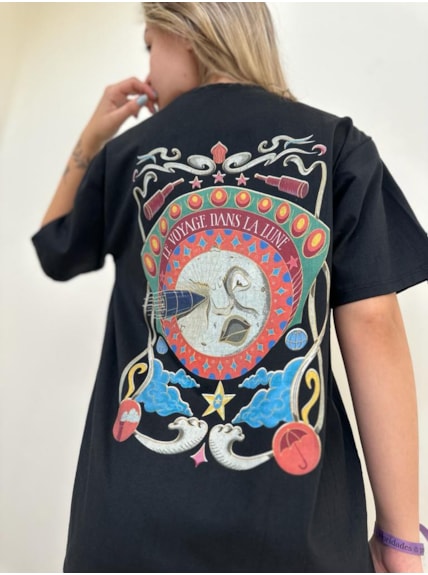 Camiseta La Lune - Preta - Frente e Verso