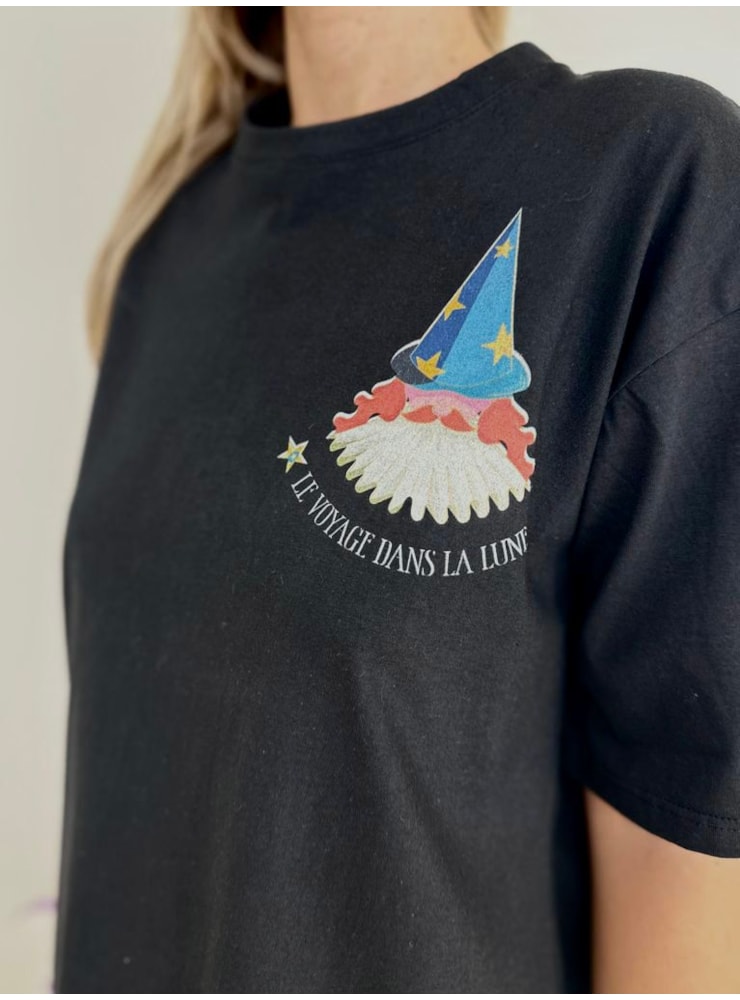 Camiseta La Lune - Preta - Frente e Verso — imagem 3